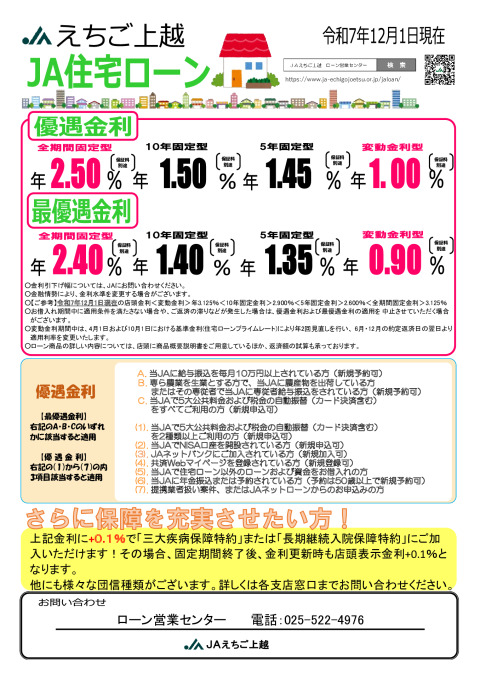 JAえちご上越住宅ローンちらしのサムネイル